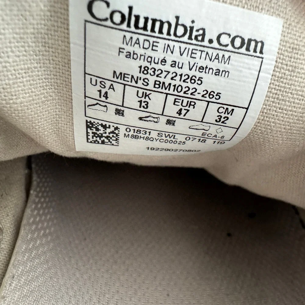 Columbia PFG‎ Boat Shoes Tan Canvas Lace Up Performance Fishing Gear Men Size 14